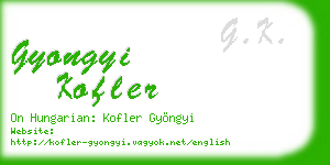 gyongyi kofler business card